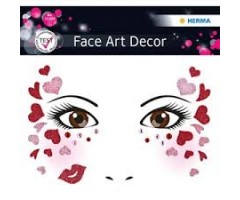Näokleebis Herma Face Art Decor - südamed